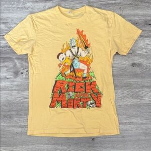 Next Level Apparel Yellow Rick and Morty Graphic Tee